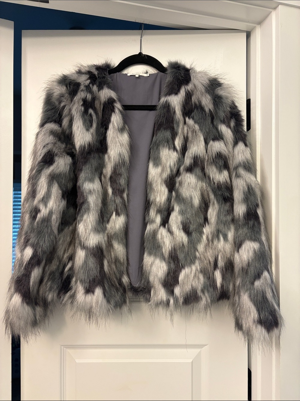 Tularosa Gray & White Faux Fur Jacket